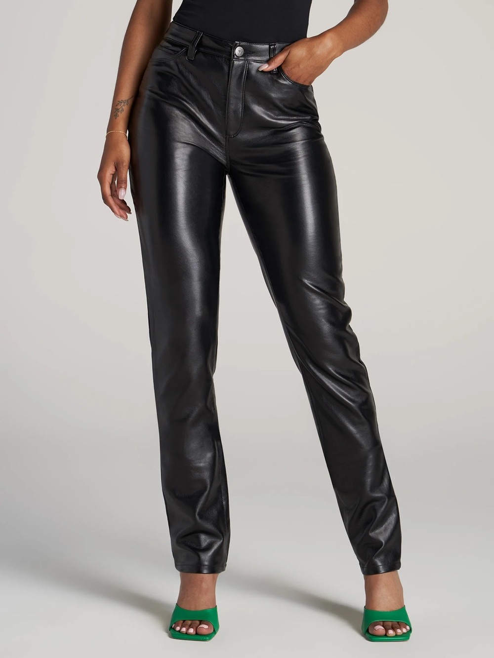 Abercrombie and Fitch black pleather pants